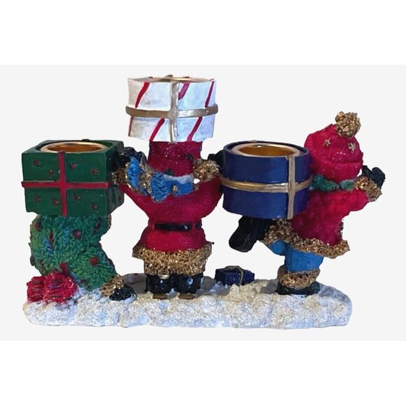 Snowman Candle Stick Holders 4" Tall x 5.5" Long x 2" Wide - Picture 6 of 9